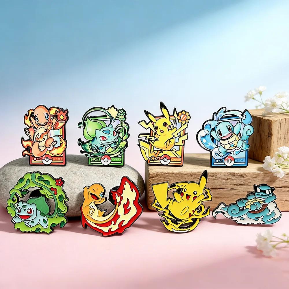 8 pièces/ensemble d'épingles en émail Pokémon, broches de dessin animé mignonnes, badges en métal Pi