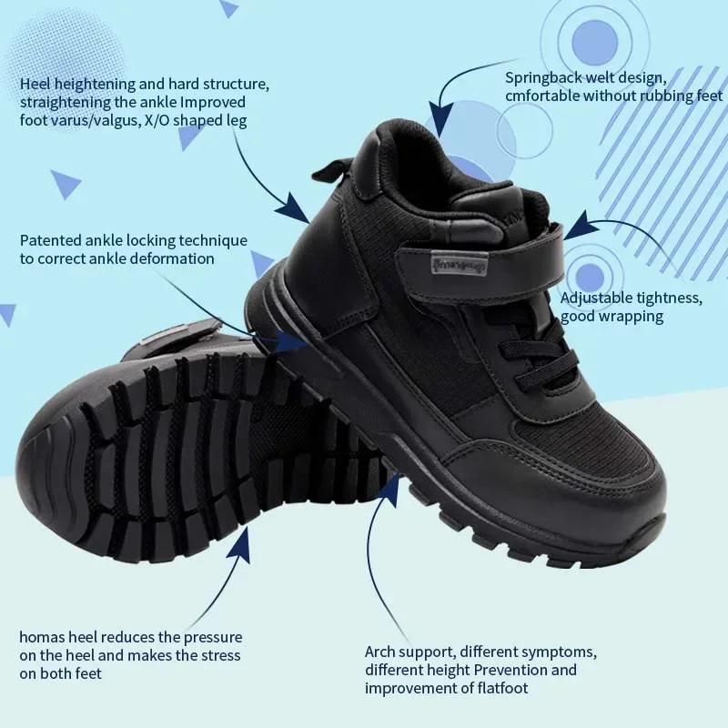 Princepard enfants baskets orthopédiques noir haut soutien de la voûte plantaire pour pieds plats co