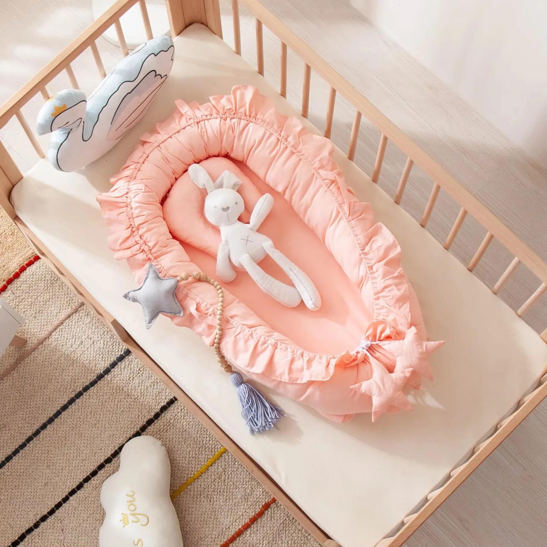 Nid de lit en coton pour nouveau-né, couffin à volants, lit de voyage, chaise longue Portable, berce