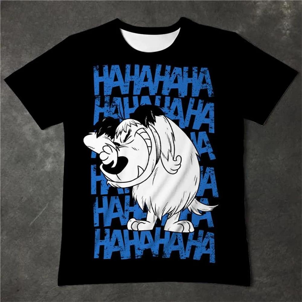 T-shirt à manches courtes avec motif amusant de dessin animé mignon, impression 3D, décontracté et c