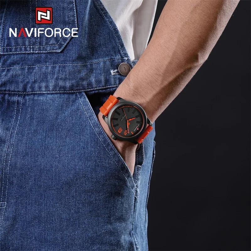 NAVIFORCE – montre à Quartz pour hommes, marque de luxe, bracelet en Silicone, militaire, étanche 30