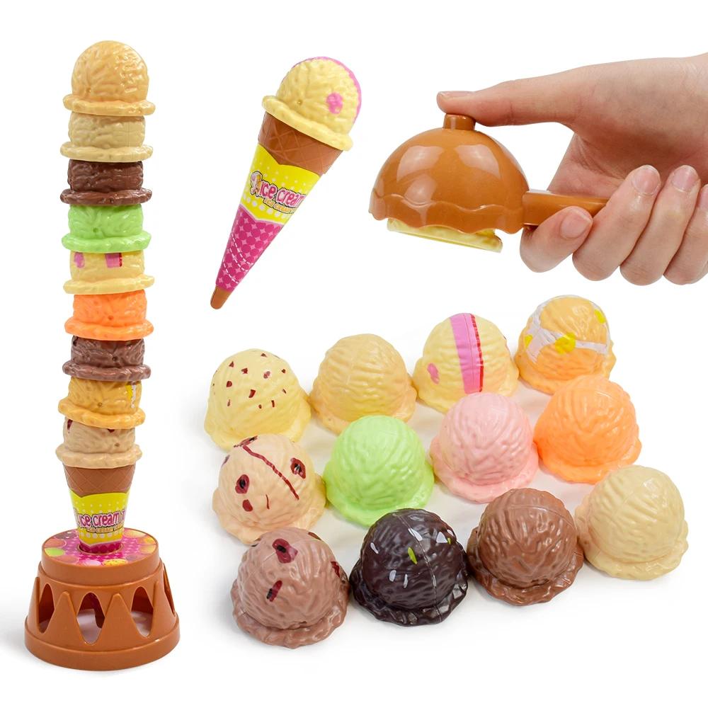 Jouet de cuisine de Simulation de nourriture pour enfants, jeu de glace empilable, jouets éducatifs 