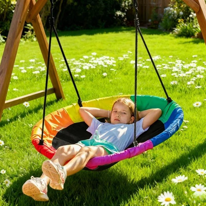 Hamac de jardin, balançoire suspendue d'intérieur pour enfants, chaise à bascule suspendue, tissu Ox