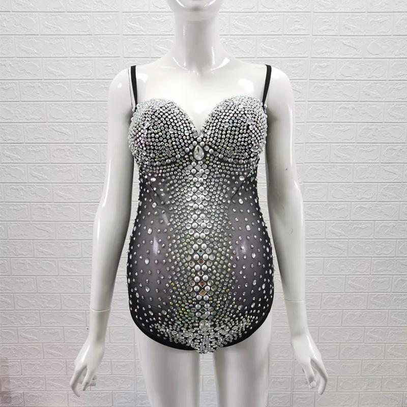 Luxueux cristal maternité photographie body extensible perle strass maternité Photo Shoot body combi