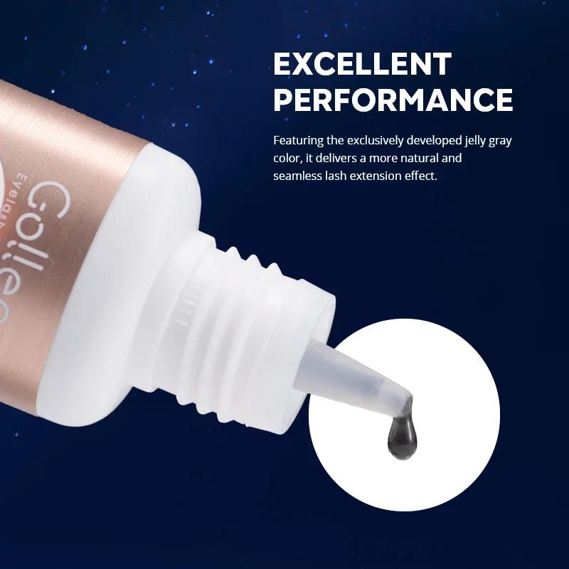 Gollee nouveau gris sans trace 0.5-1s colle d'extension de cils hypoallergénique colle adhésive de c