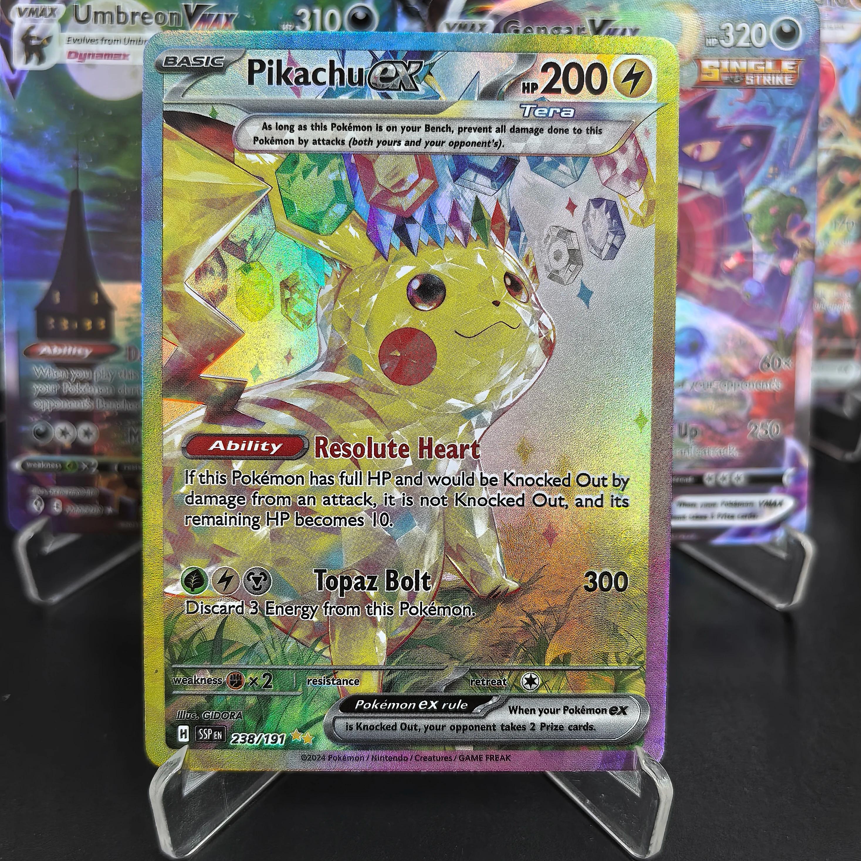 PTCG Pokemon cartes de Collection Pikachu Umbreon Gengar Latias GX EX V MAX RARE auto-fait cartes si