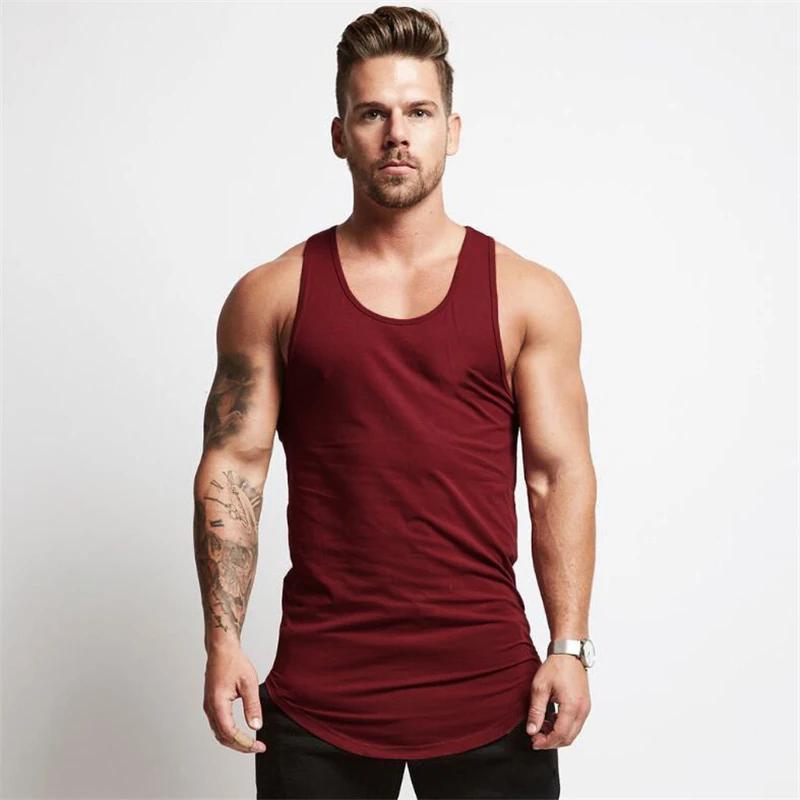 Gilet de sport d'été en coton pour hommes, T-shirt confortable à bascule, vêtements d'entraînement