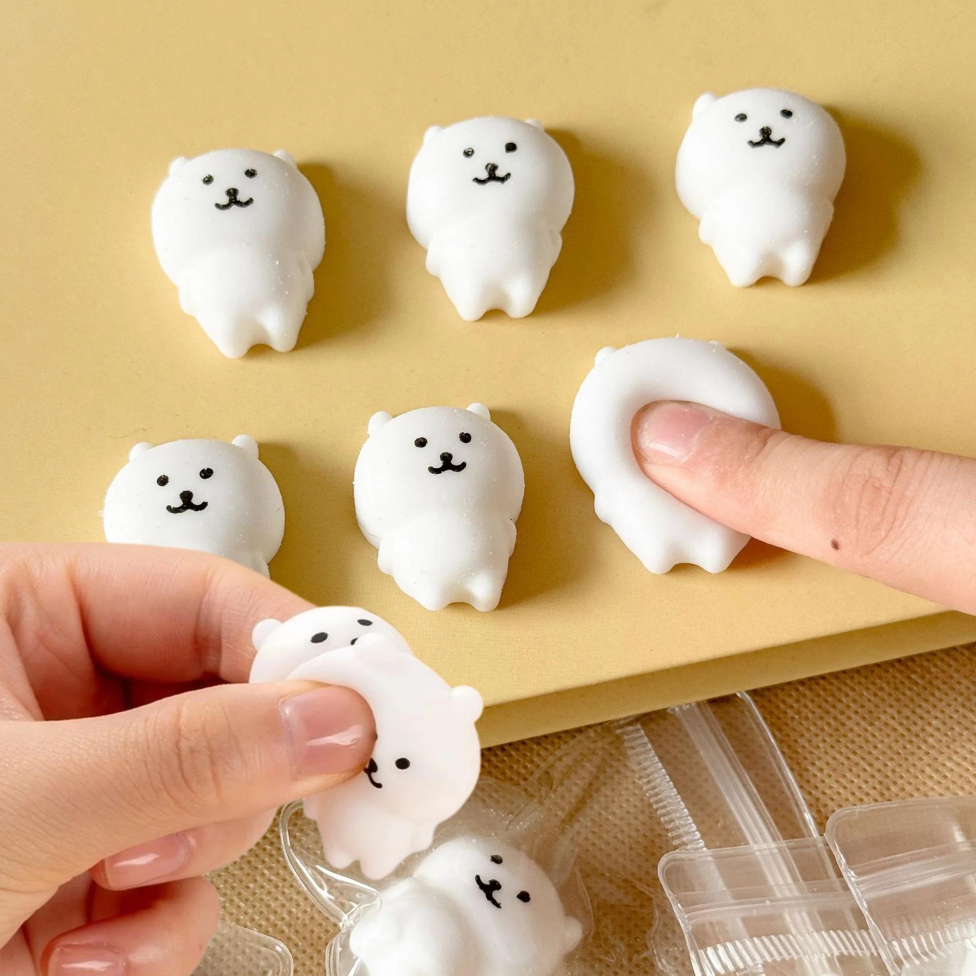 Jouet amusant à pincer d'ours auto-déversible, 6 pièces, Expression mignonne, soulage le Stress, pet