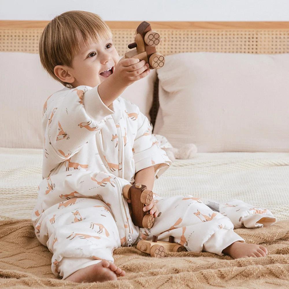 Sac de Couchage à Manches Perfectes pour Bébé de 1 à 4 Ans, Vêtements de Nuit Chauds d'Hiver avec Fe
