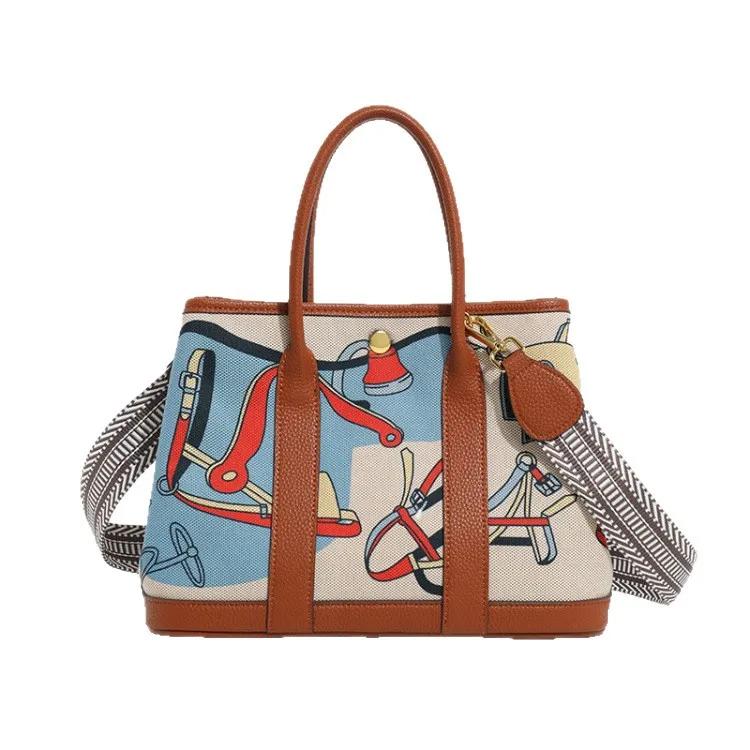 Sac à langer de luxe classique pour femme, sac fourre-tout en cuir élégant et polyvalent, grande cap