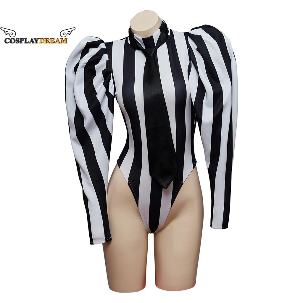 Combinaison Victoria Slim Striped pour femme, manches longues, barboteuse de batterie, costume de co