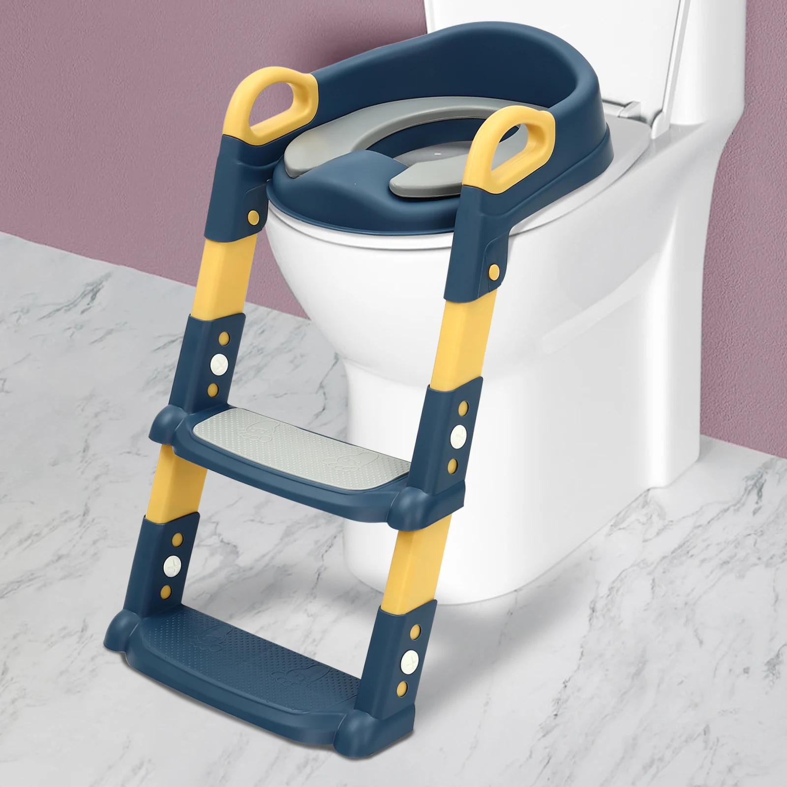 NOUVEAU Siège de toilette pour enfants avec escalier, réglable en hauteur, pliable, siège d'apprenti