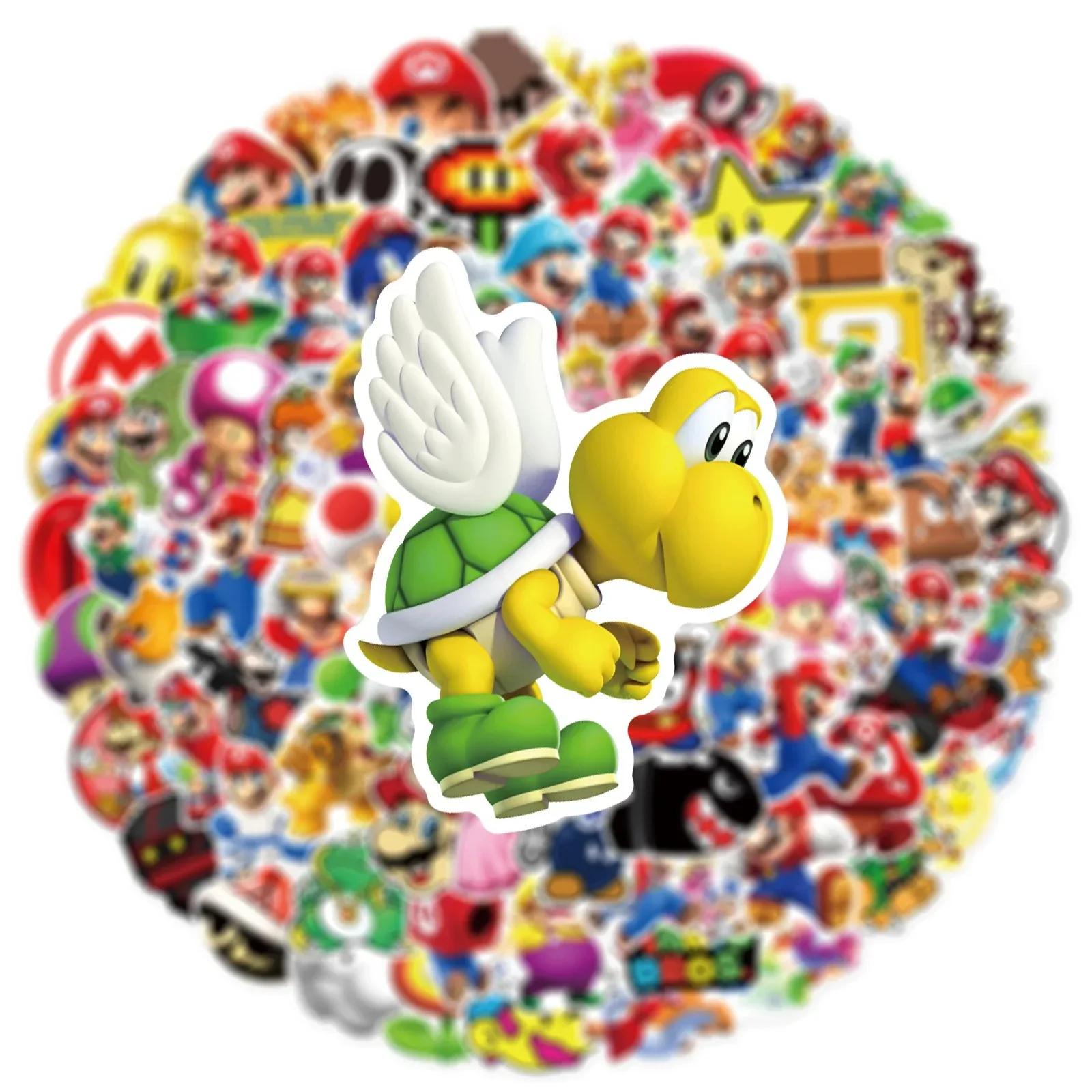 Autocollants de jeu Super Mario, 50 pièces, autocollants imperméables pour ordinateur portable, Skat