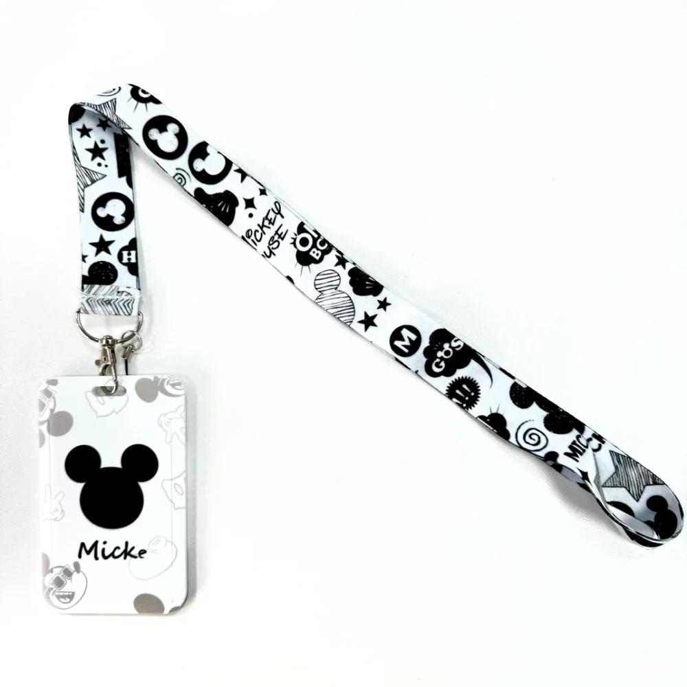 Porte-identifiant Disney Mickey Mouse, lanière ours, corde de téléphone, porte-carte d'identité, san