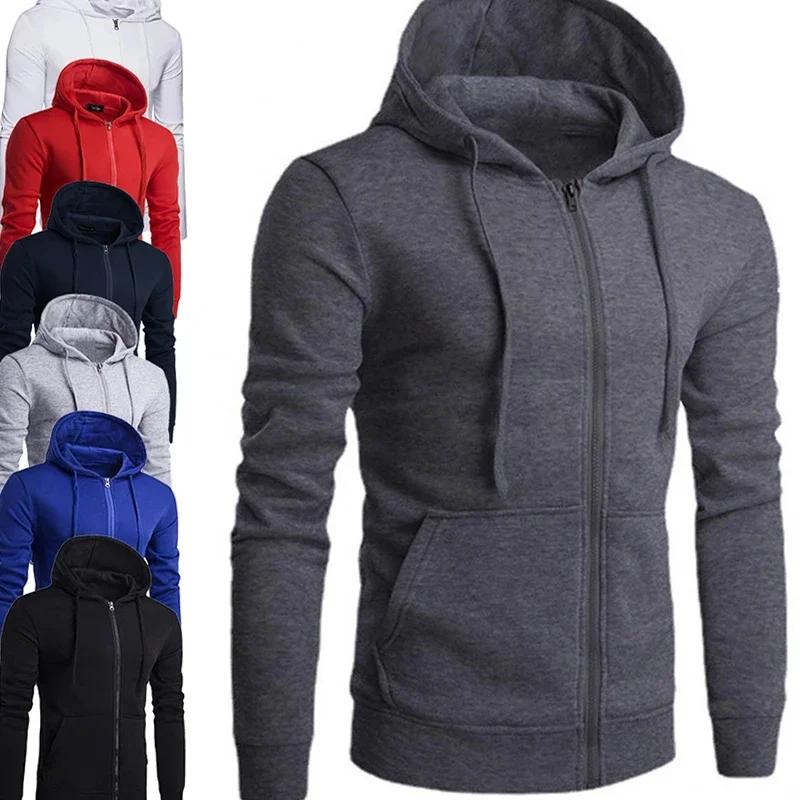 Sweat à capuche ample et décontracté en polaire pour hommes, à la mode, avec fermeture éclair, adapt