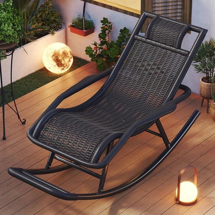 Chaise à bascule en rotin chaise inclinable adulte chaise inclinable à bascule balcon maison loisirs