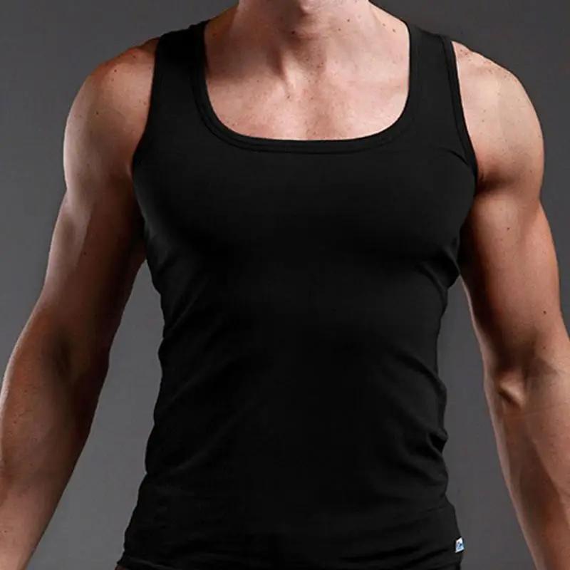 100% coton hommes T-shirt surdimensionné sans manches débardeur couleur unie Fitness hommes gilets m