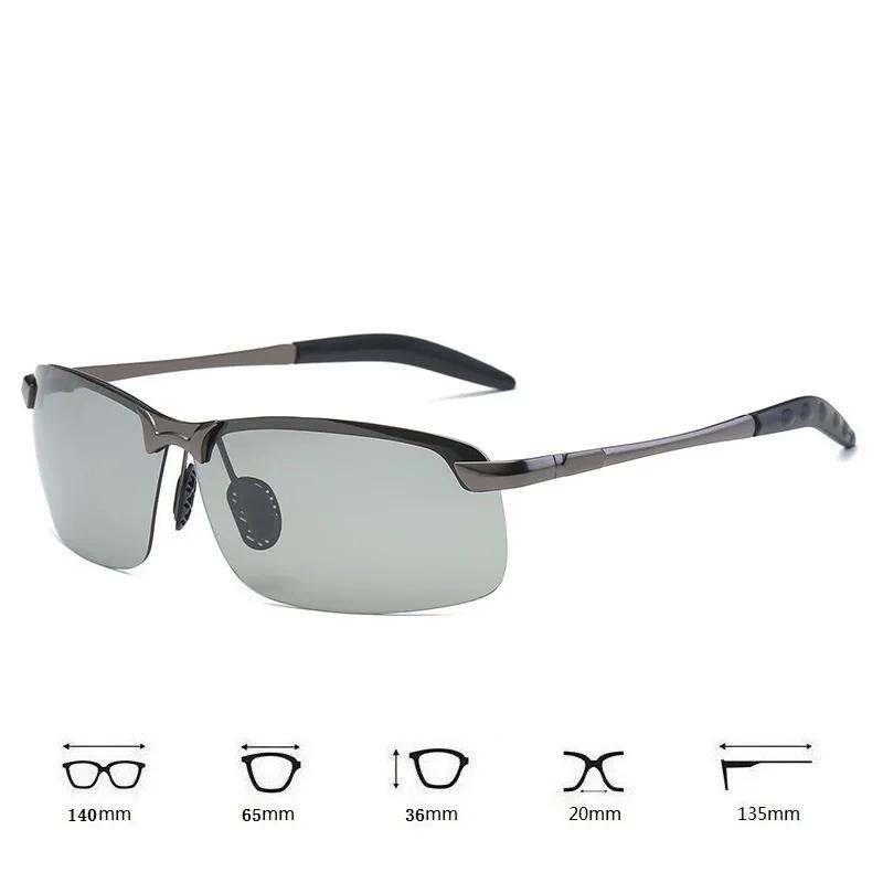 Lunettes de soleil polarisées photochromiques pour hommes, lunettes de conduite, lunettes de pêche c