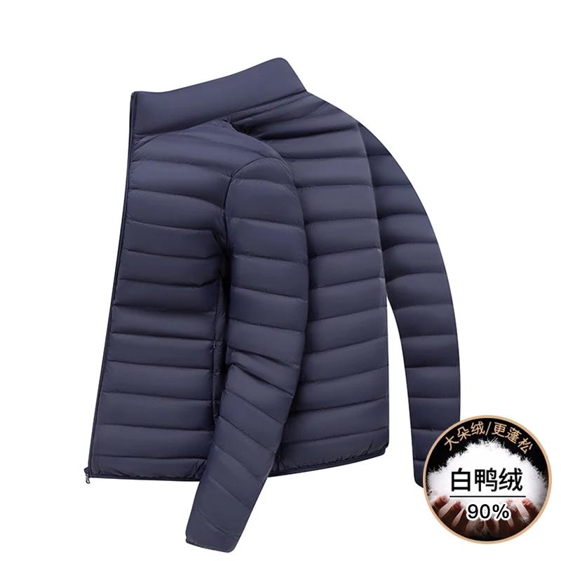 Doudoune légère à col montant pour homme, manteau chaud et à la mode, en duvet de canard blanc 90, a