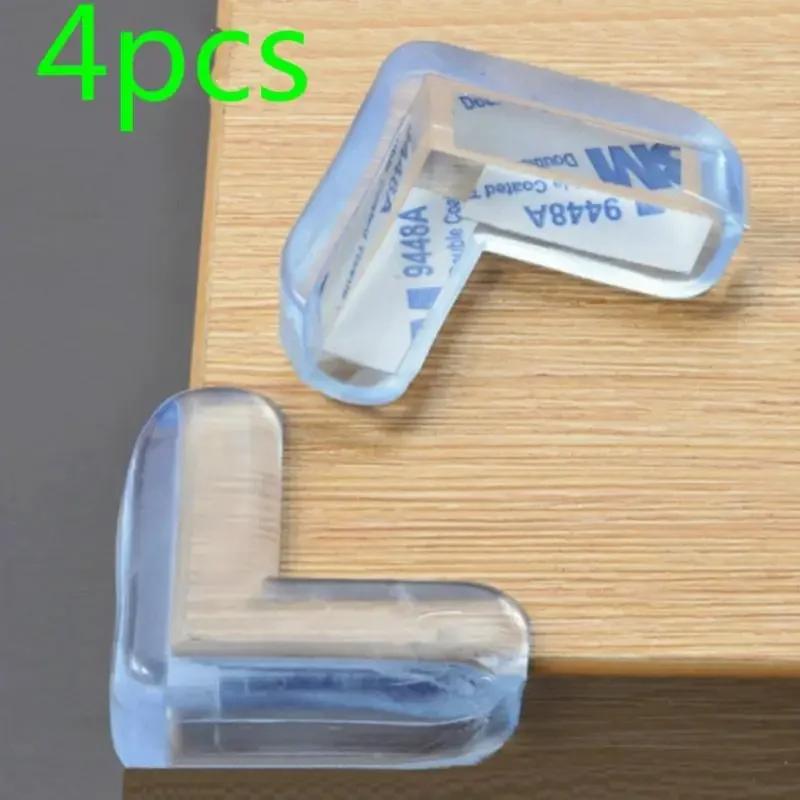 Protecteur de sécurité Transparent en Silicone pour enfants, 4 pièces, couverture de Protection d'an