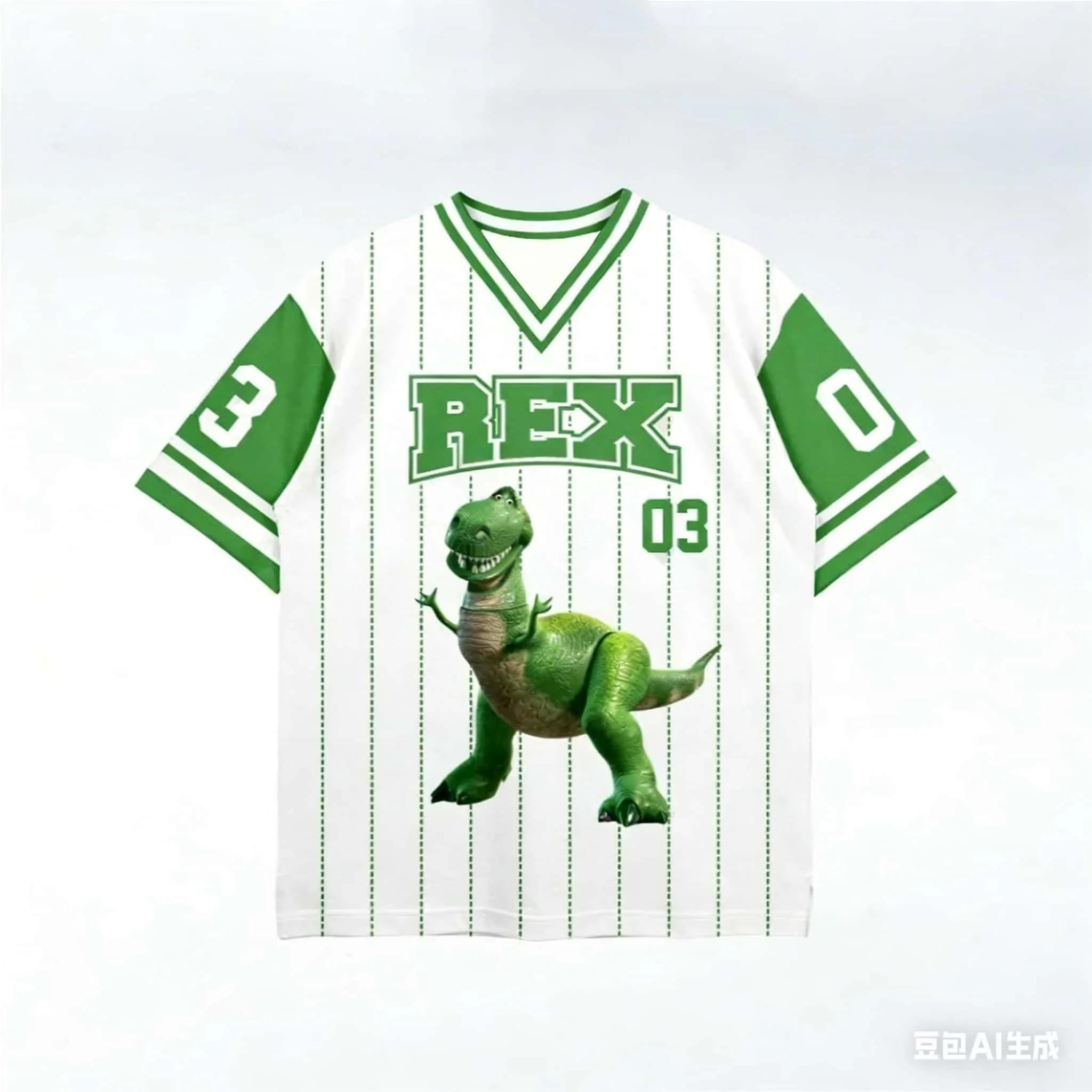 Toy Story Ice Hocky Player Jersey Buzz Lightyear T-shirts pour hommes et femmes, coupe ample, manche