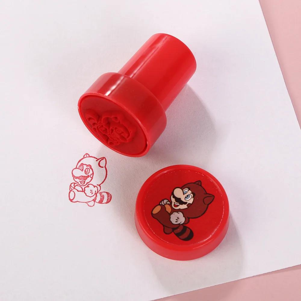 Lot de 12 tampons Super Mario pour enfants, figurines d'action, tampon de professeur, récompense, ac