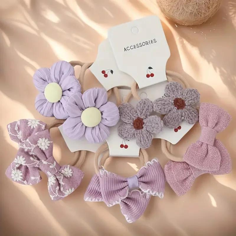 10 pièces bandeaux avec fleurs et nœuds colorés bandeaux en Polyester doux parfait pour un usage déc