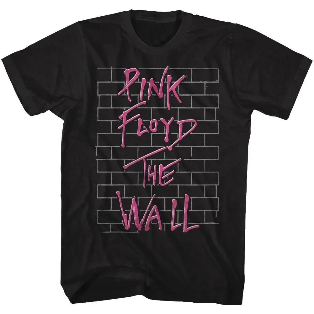 T-shirt noir classique The Wall de Pink Floyd pour hommes, vêtements vintage surdimensionnés en poly