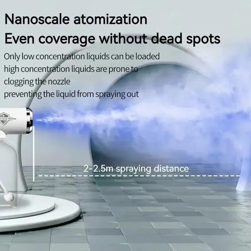 Pulvérisateur électrique sans fil USB, 380ml, Nano lumière bleue, pistolet de pulvérisation de vapeu