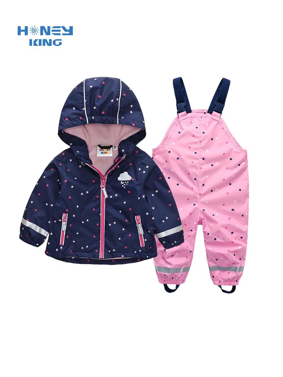 HONEYKING bébé imperméable costume ensemble de vêtements pour enfants salopette imperméable filles c