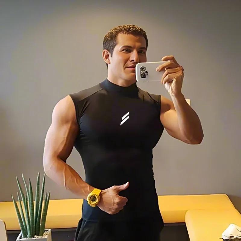 Chemise de Compression d'été pour hommes, débardeur de gymnastique, vêtements de Fitness musculaire,