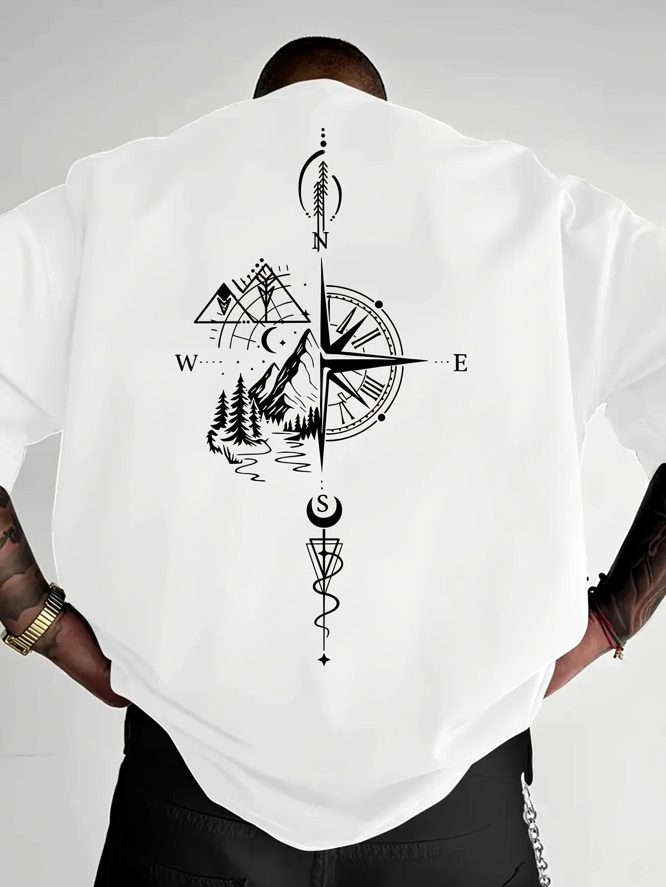 Nouveau T-shirt pour homme à motifs géométriques et en relief, style streetwear, idéal pour un usage
