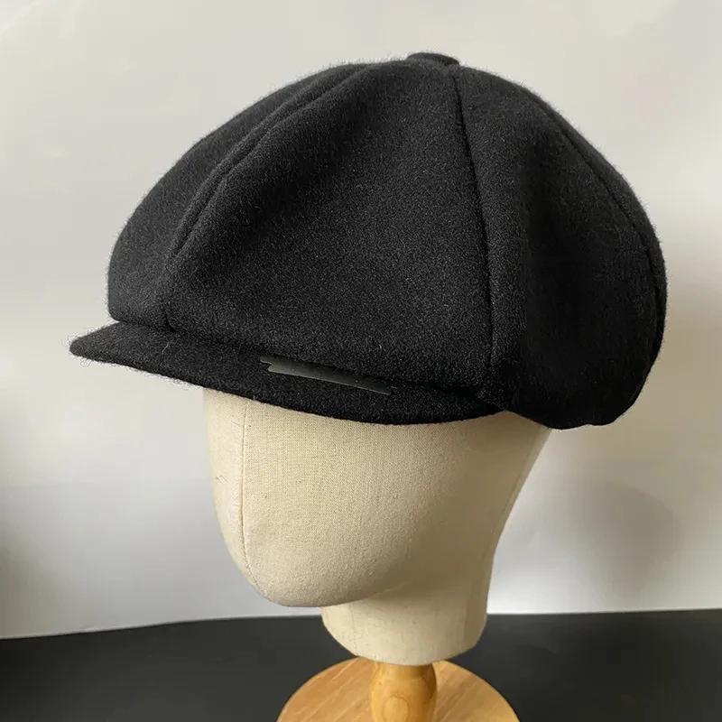 Casquettes de journal avec lame mode hommes laine mélange casquette plate Peaky chapeau conduite cha