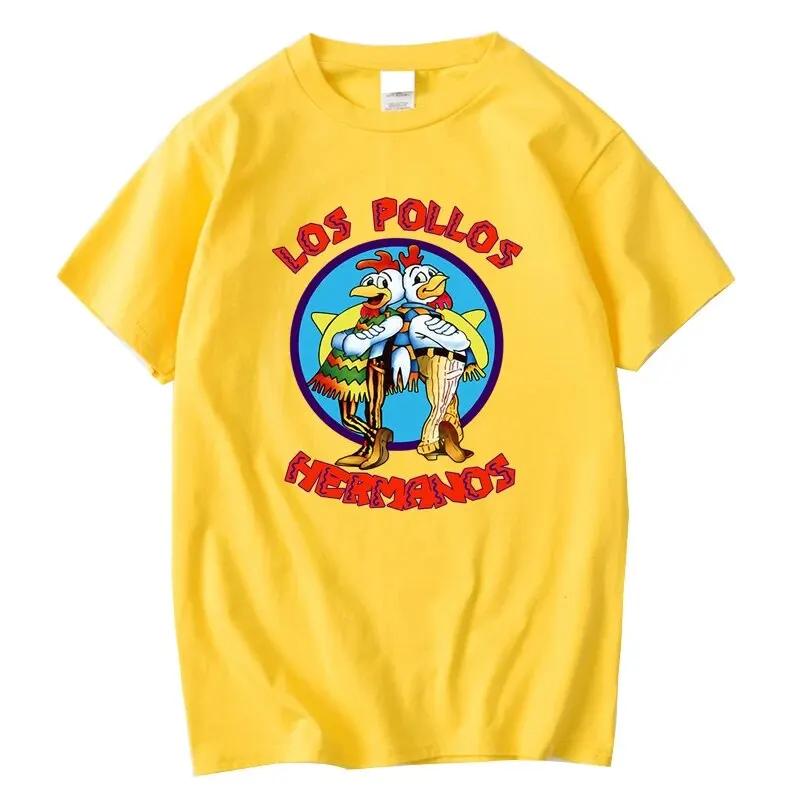 Été à manches courtes hommes de haute qualité T-shirt 100% coton Breaking Bad LOS POLLOS imprimer dé