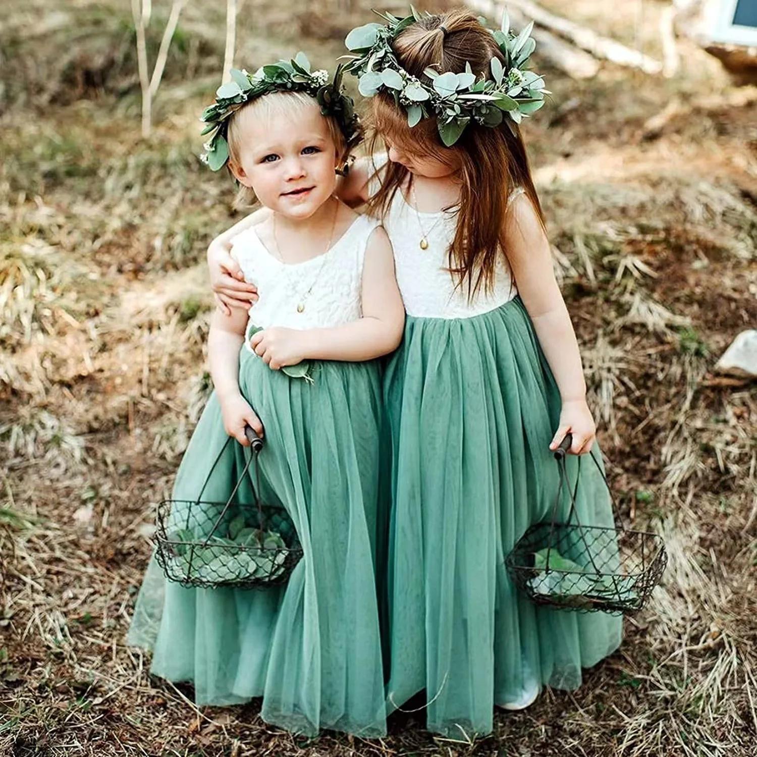 Robe princesse de fête en dentelle pour filles, à fleurs, pour bébés enfants, robes d'été pour maria
