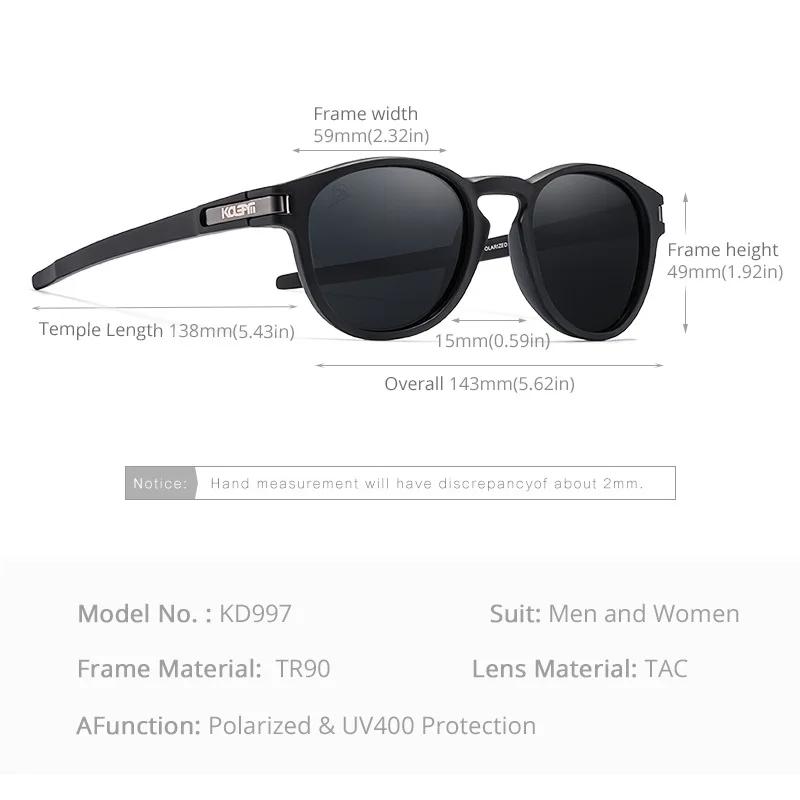 KDEAM 2026 Lunettes de soleil polarisées rondes classiques TR90 Lunettes de soleil de sport décontra
