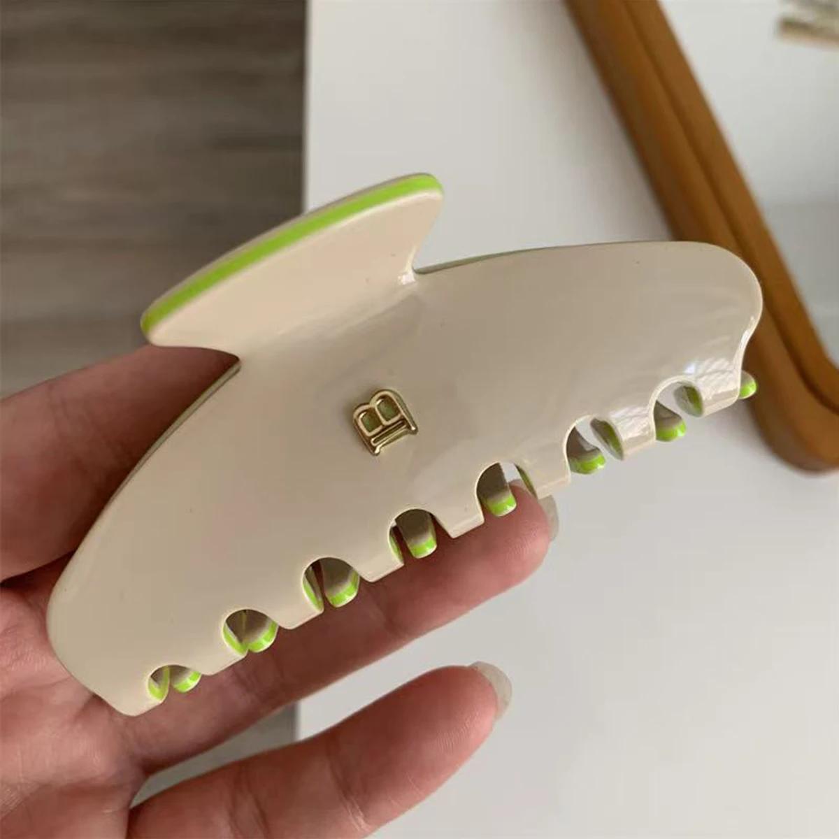 Pince à cheveux en acétate avec lettre B coréenne, 1 pièce, pince à cheveux en acétate de haute text