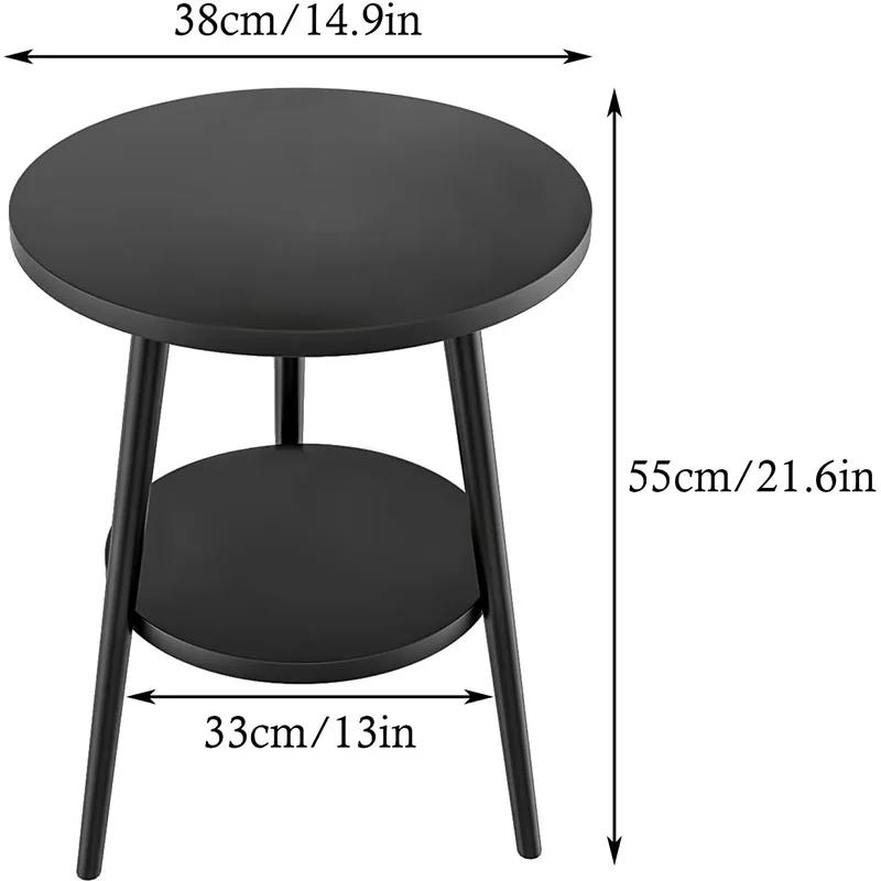 Table d'appoint Table de chevet ronde Table de chevet blanche à 2 niveaux Table d'appoint moderne Ta