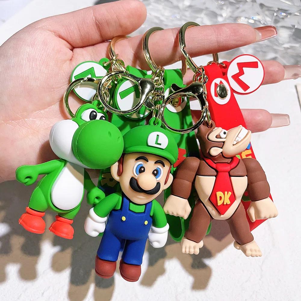 19 Styles Anime porte-clés Mario Bros Luigi crapaud Bowser figurine modèle PVC dessin animé sac poup