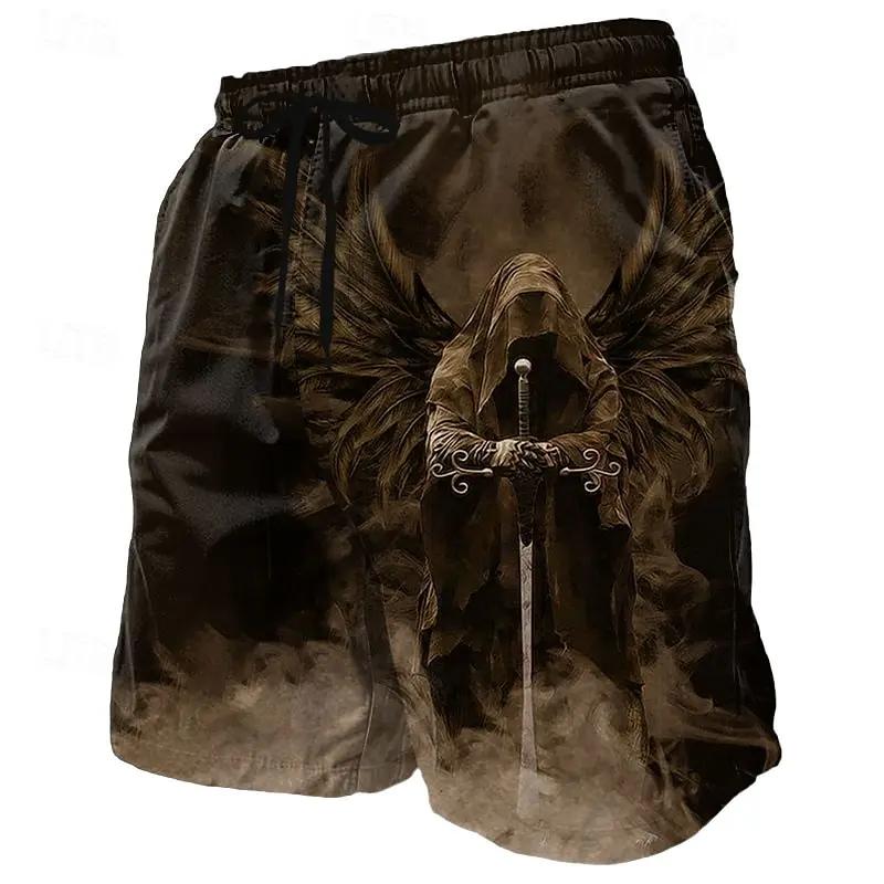 3d ange dieu imprimer maillot de bain pour hommes rue hip hop punk shorts décontractés hommes été sh