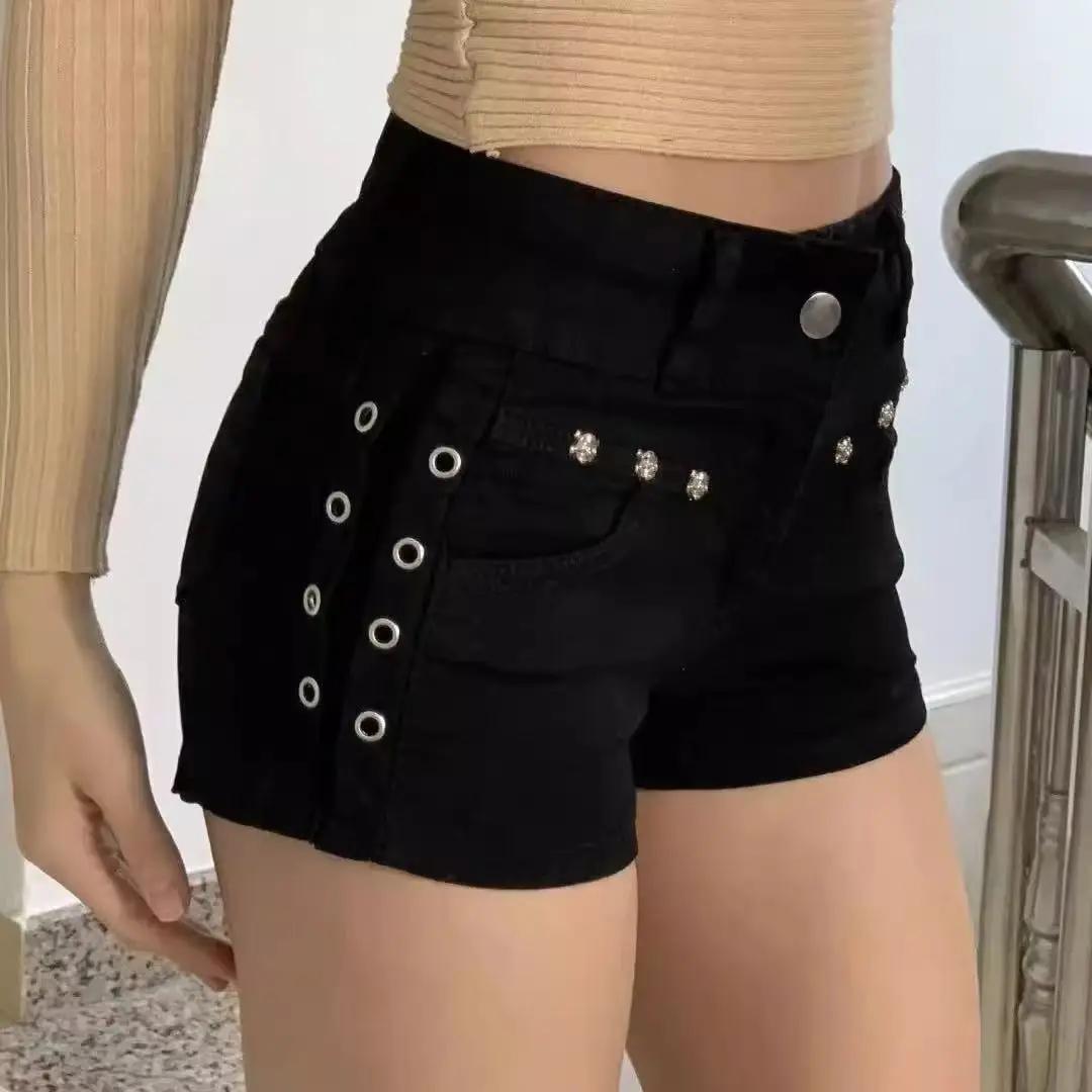Shorts pour femmes, skinny, créatifs, à lacets, streetwear populaire, personnalité quotidienne, étud