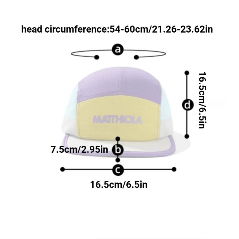 Casquette de baseball 5 panneaux color block pour hommes et femmes, en nylon imperméable avec motif 