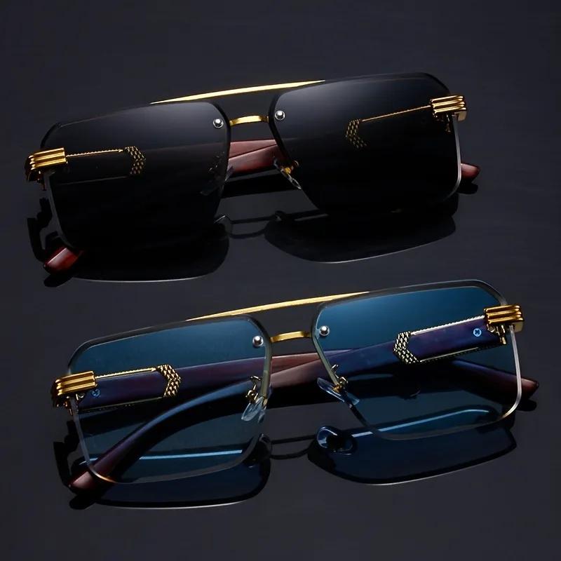 Lunettes de soleil rectangulaires à Double faisceau pour hommes et femmes, verres de soleil carrés s
