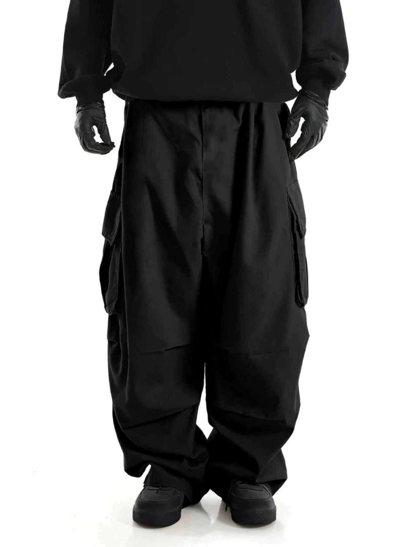 Pantalons de travail pour hommes grande taille, jambes larges, style streetwear, pantalons cargo ten