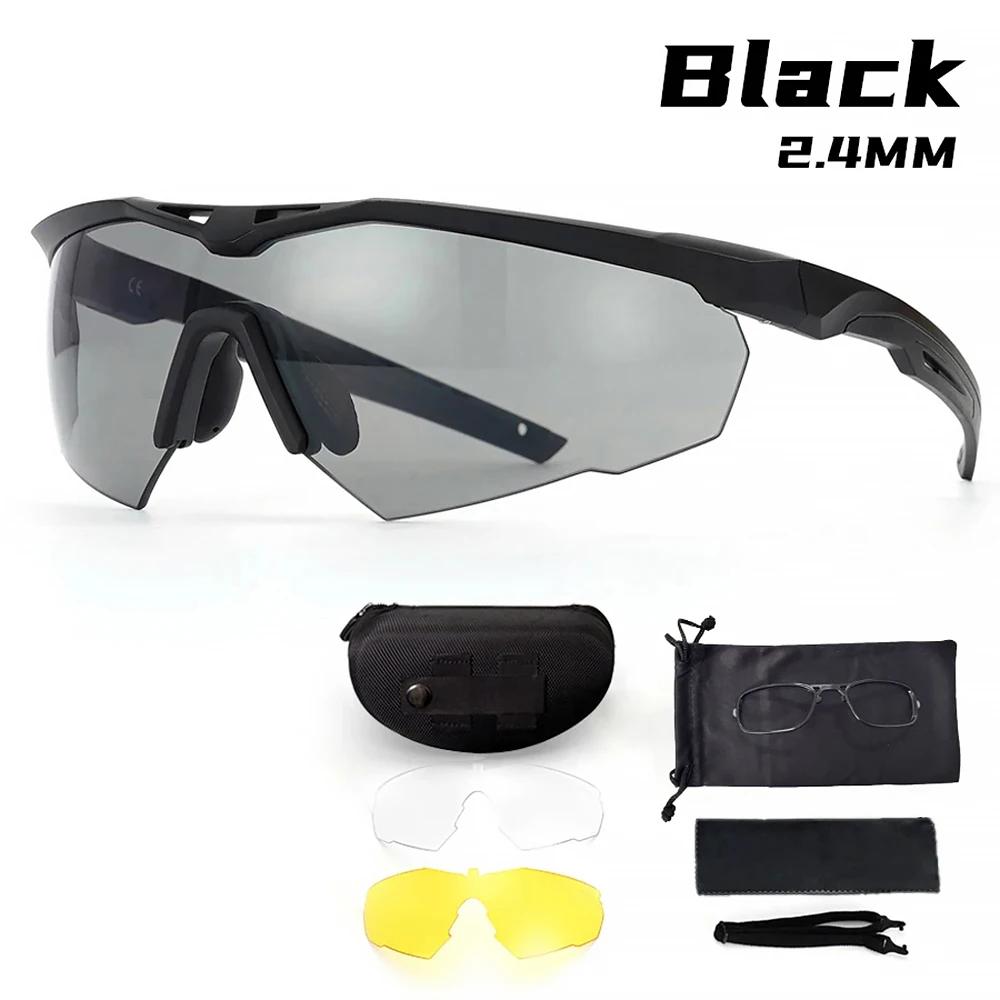 Lunettes tactiques militaires CS Airsoft lunettes de tir coupe-vent HD 3 lentilles Motocross moto al