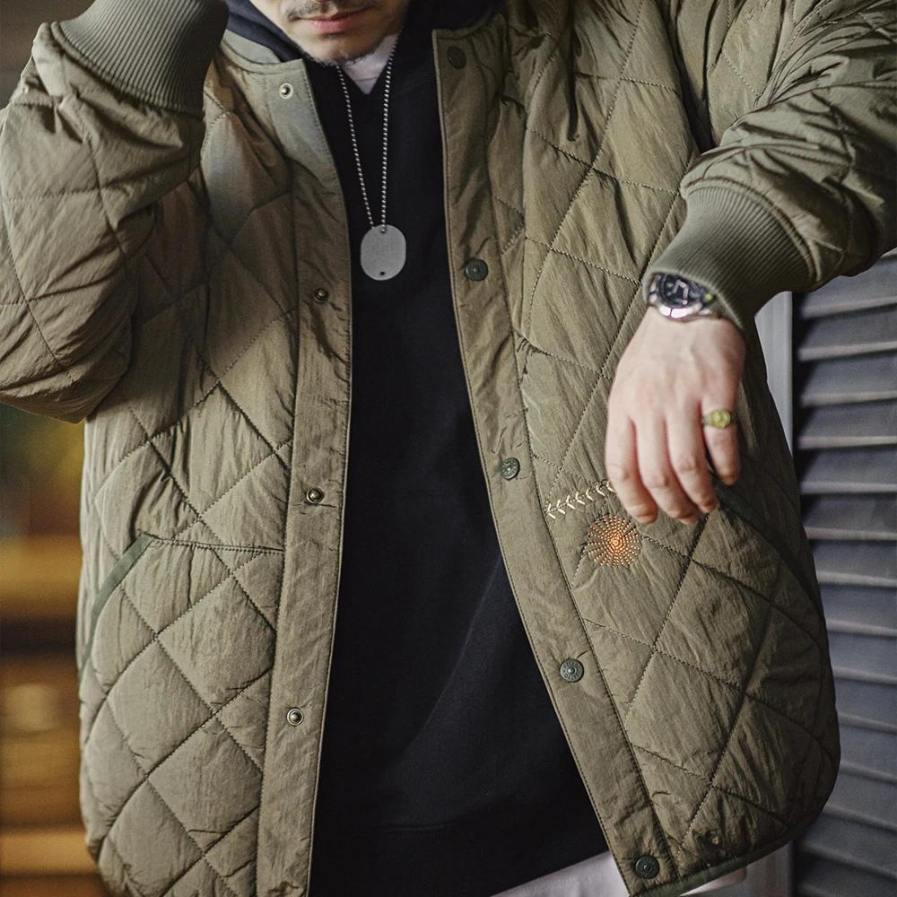 Maden Veste de baseball matelassée décontractée Manteau rembourré épais et chaud Vert Vêtements d'ex