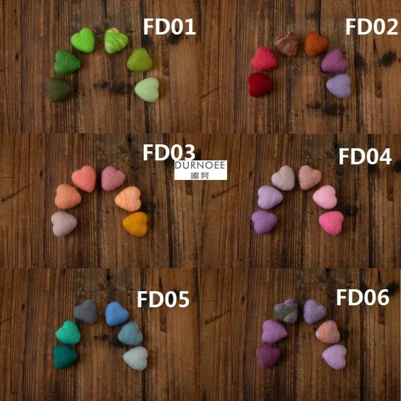 Accessoires de photographie pour nouveau-nés, feutre de laine, cœur d'amour, accessoires de photogra
