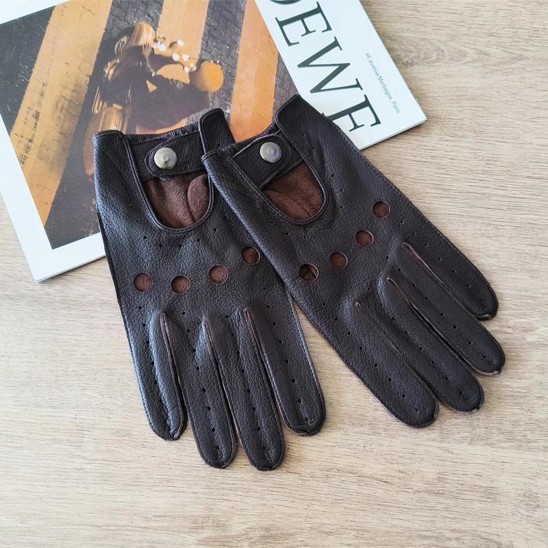Gants en peau de cerf pour hommes, fins, sans lignes, protection solaire d'extérieur, cyclisme, cond