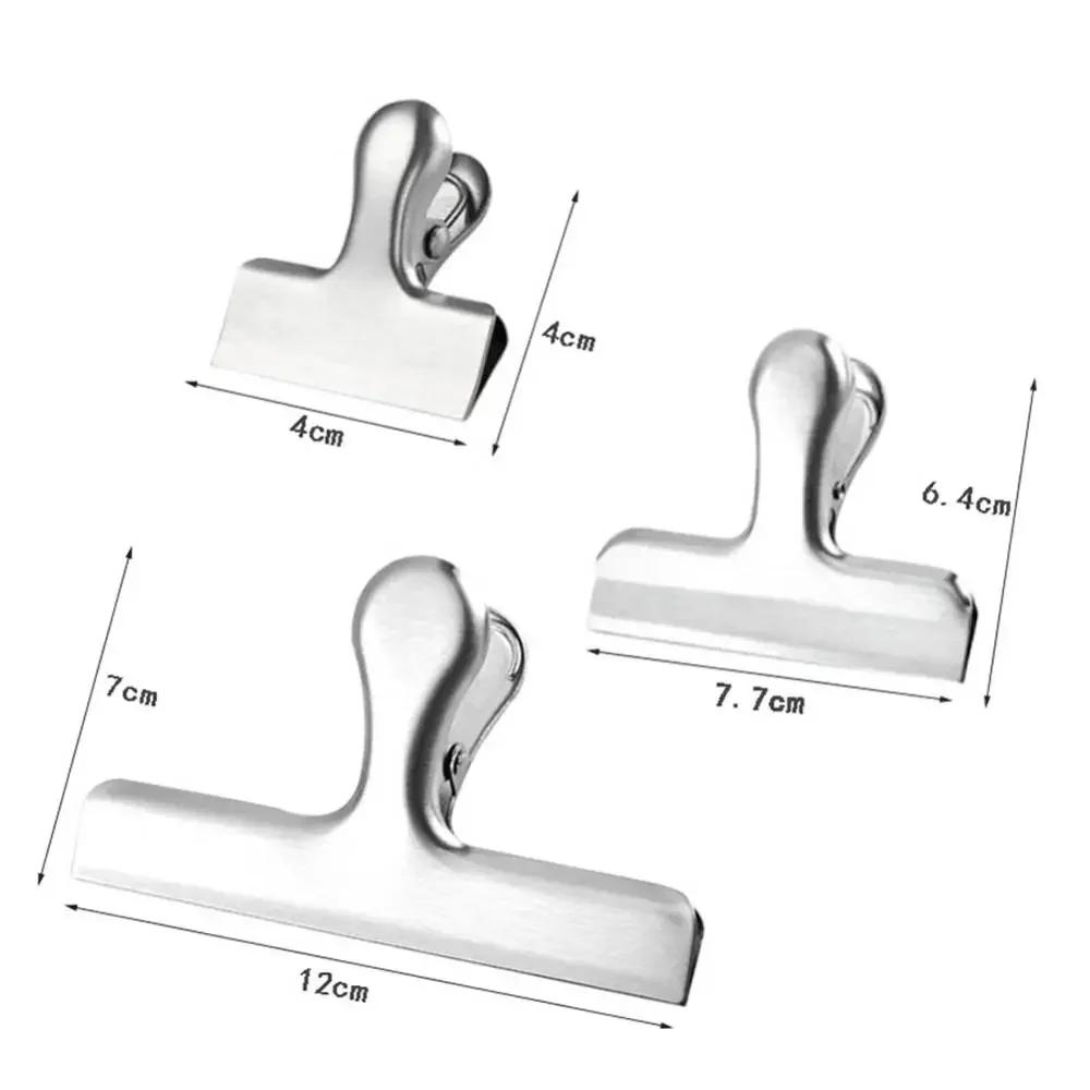 Clips de sac en acier inoxydable pour aliments, 3 pièces, Clips alimentaires en métal argenté robust