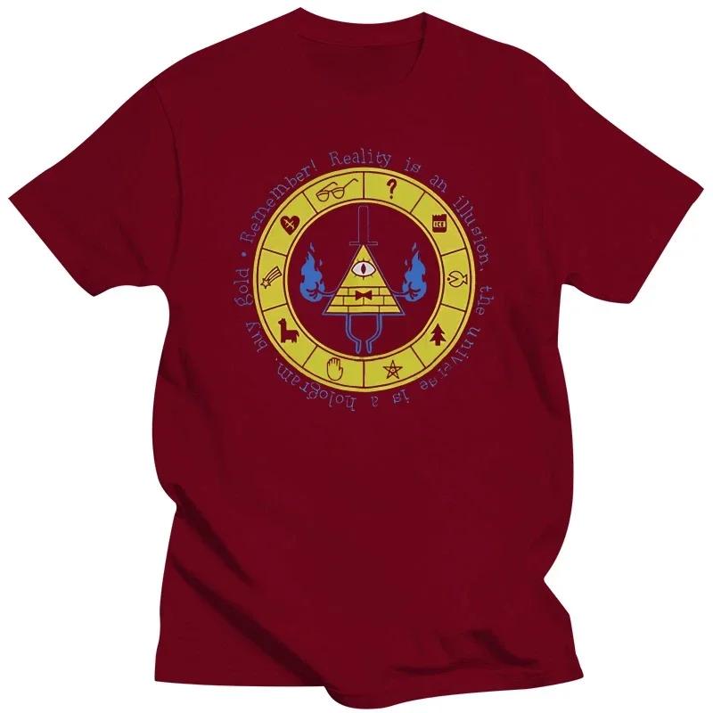 Neu Gravity Fall Bill Cipher Zodiac Wheel Logo T-Shirt S-3XL Cool Tee Shirt